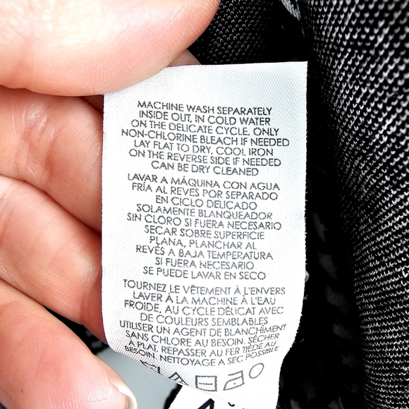 CAbi #3904 Black & White Houndstooth Knit Jacket Blazer Waterfall Open Shawl - Picture 9 of 9